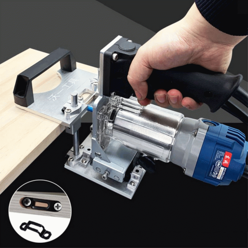 Woodworking Slotting Locator Compact Router Trimming Machine 2 in 1 Invisible Fastener Punch Bracket