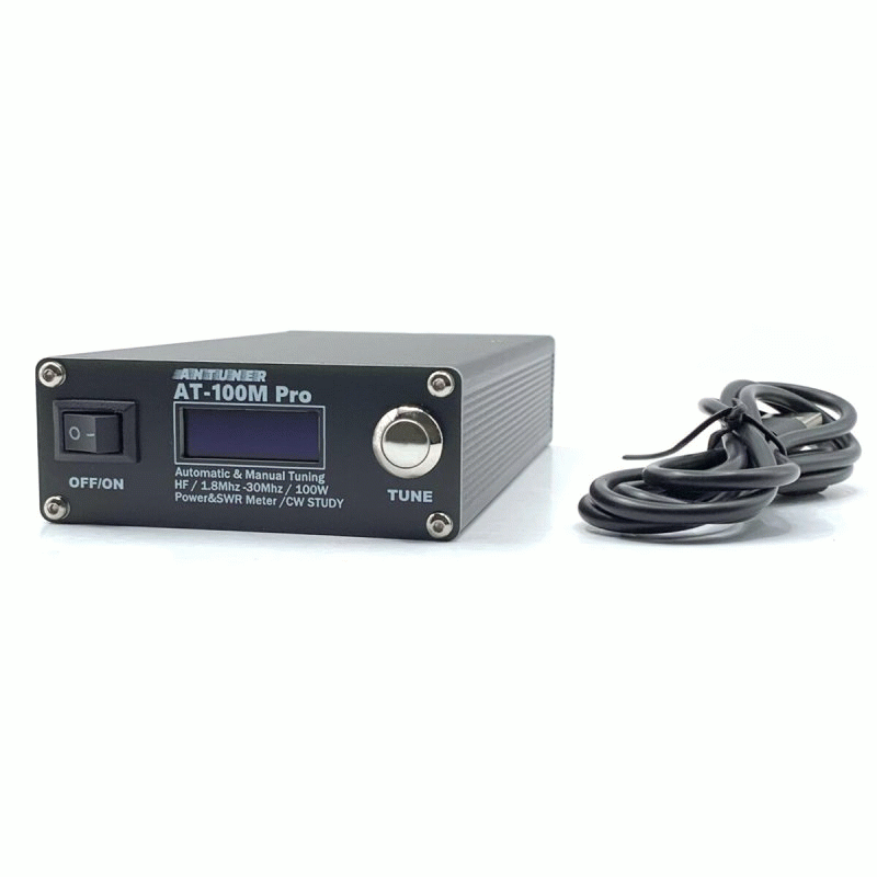 ANTUNER AT100M Pro 1.8mhz-30mhz 100W Antenna Tuner Support Morse Code Exerciser Standing Wave Meter
