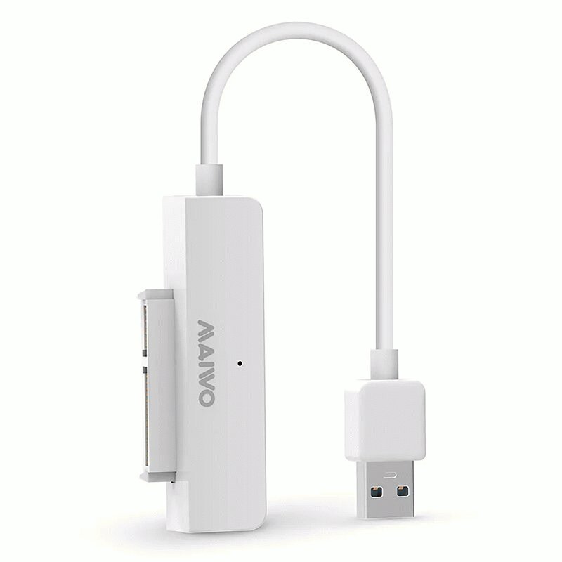 White - Maiwo KSY K104A 2.5 Inch USB3.0 to SATA Hard Disk Converter Adapter Tools-free for Notebook