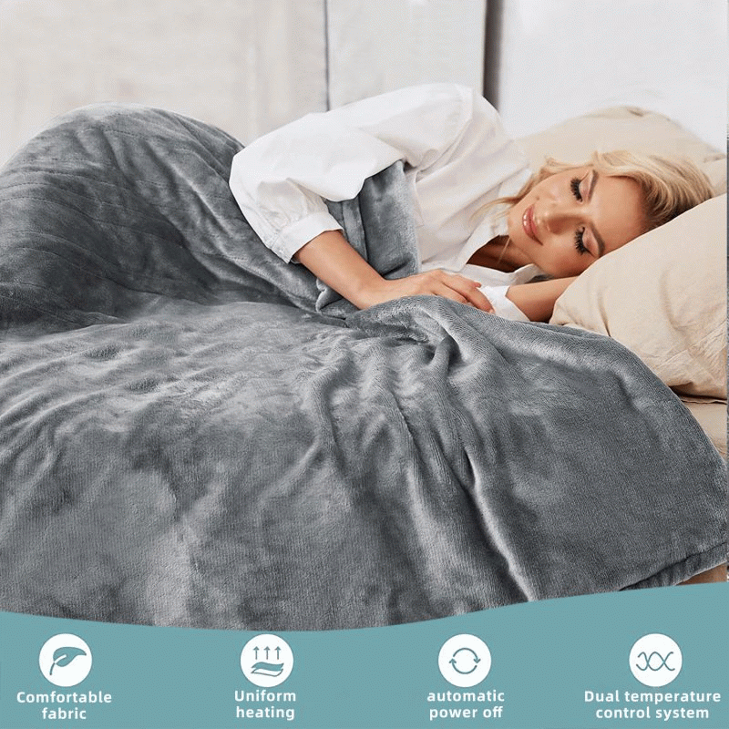 EU Plug - Baban 150*180cm Electric Heated Blanket Heating Bed Blankets Throw with 6 Heating Levels 1