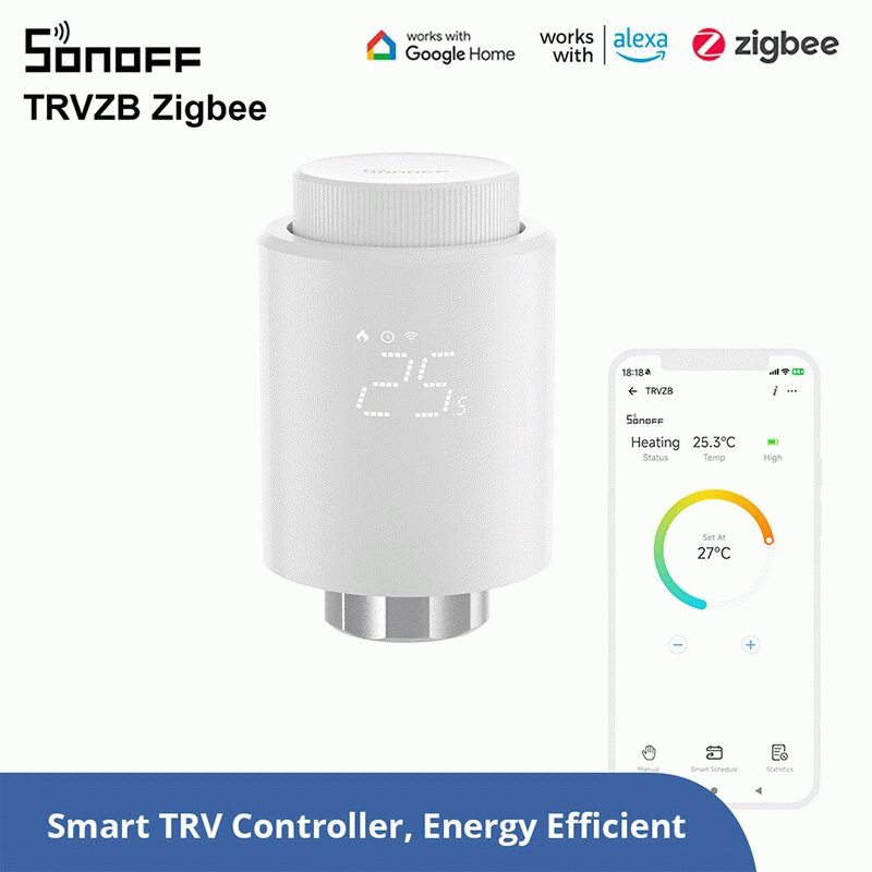 SONOFF TRVZB Smart Zigbe Thermostatic Radiator Valve Intelligent Thermostat Temperature Controller A