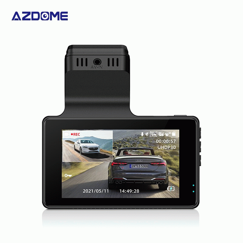 AZDOME M63 Lite 3 Inch IPS Screen Dual Lens 4K Dash Cam WIFI APP Control Car Camera Built In GPS Sup