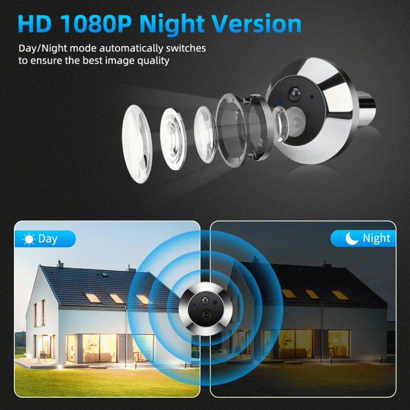 Smart Home Tuya 120 Wide Angle Door Peephole Camera 1080P One Way Intercom Video Eye Motion Detectio