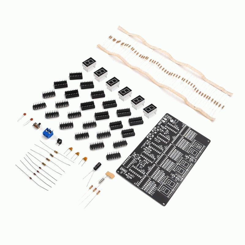 With Shell - 6 Digits DIY Clock Kit Auto Display Time DIY Alarm Clock Soldering Practice Kit for Stu