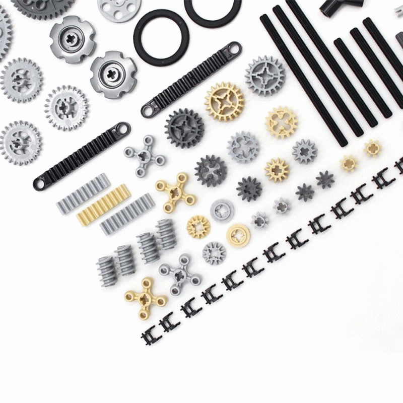 116pcs Technic Tech Accessories Set 9686 Gear Axle Pin Small Track Mixed Parts Bricks Building Block