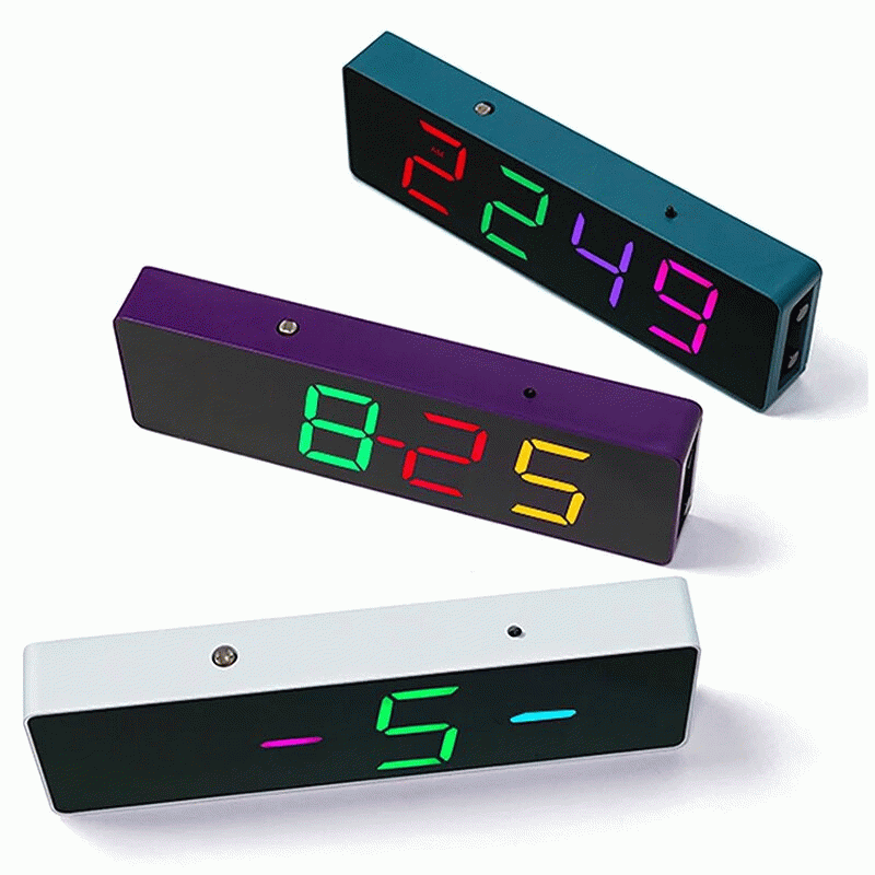 Purple - Colorful Digital Clock DIY Kit Colorful Rgb Clock Microcontroller Soldering Exercise Practi