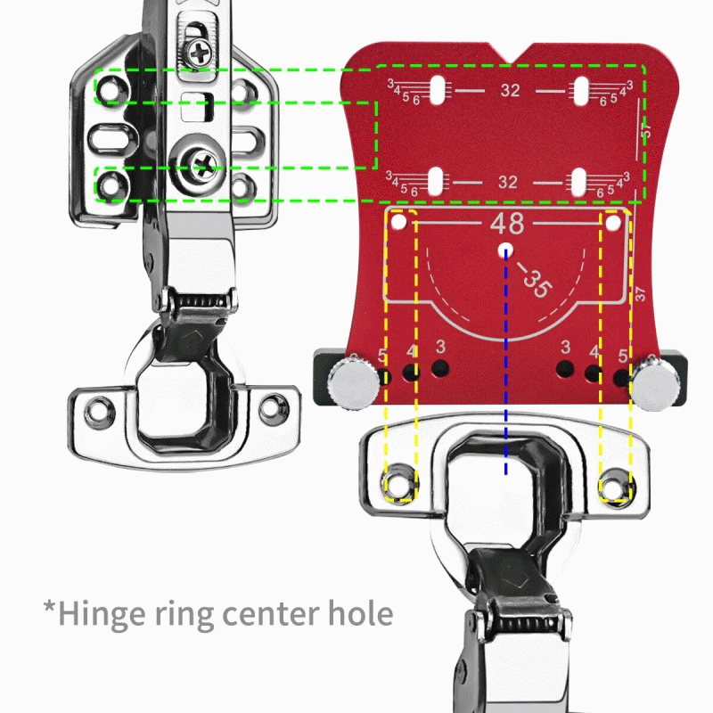 #D - 35mm Woodworking Hinge Hole Opener Punch Tool with Punch Locator and Limiting Frame Premium Alu