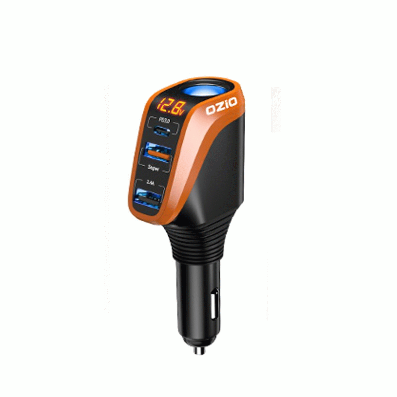 OZIO 12/24V Car Lighter Charger Universal Fast Charging 66W QC3.0 USB PD20W Type-C Power Supply Sock