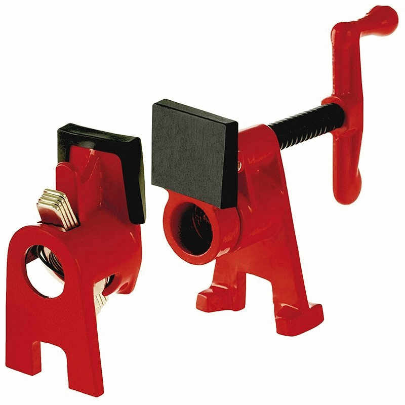 1/2 - Heavy-Duty 1/2" 3/4" Wood Gluing Pipe Clamp Cast Iron Pipe Clamp with Protective Cap for Metal