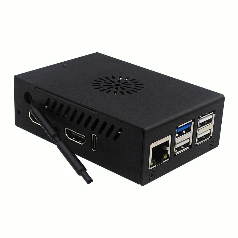 Shell+Antenna - Orange Pi 5 Pro Metal Case Aluminum Alloy Protective Shell Enclosure with Cooling Fa