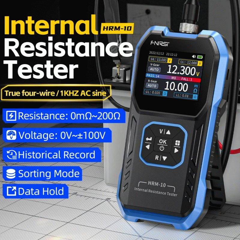 Blue - FNIRSI HRM-10 Battery Voltage Internal Resistance Tester 18650 High-precision AC Acid Lithium