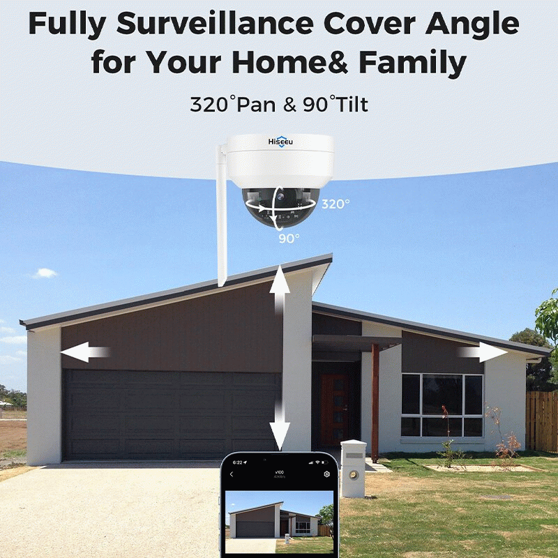 Hiseeu WHC905 5MP PTZ Wireless Security Outdoor Camera Explosion-Proof Cameras Auto Tracking Motion