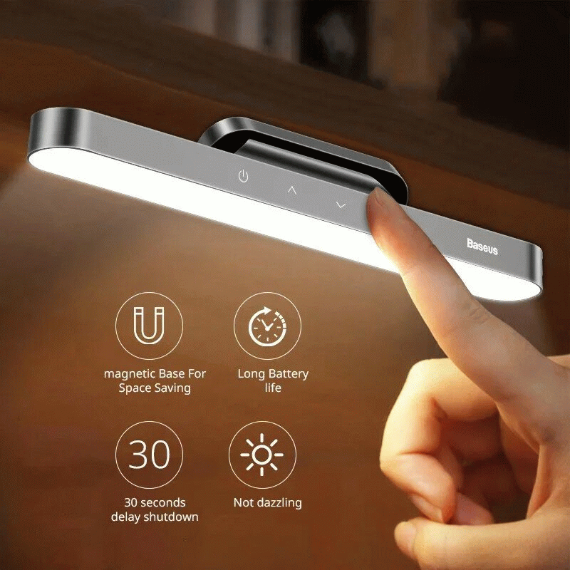 Baseus Night Light Hanging Magnetic LED Table Lamp Stepless Dimming Desk Lamp Rechargeable Cabinet L