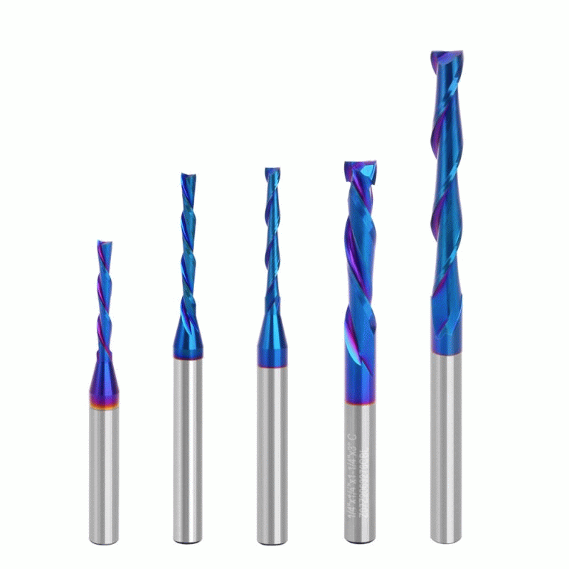 6.35x6.35x50.8x101.6mm - LAVIE 6.35mm 1/4" Shank Solid Carbide Bit Up Cut Flush Trim Bit Down Cutter
