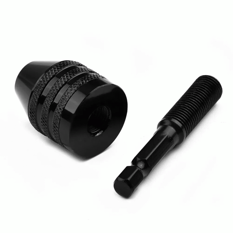 #C - Mini Keyless Drill Chuck 1/4 Inch Hex Shank Quick-Change Converter Aluminum Alloy Sturdy Versat