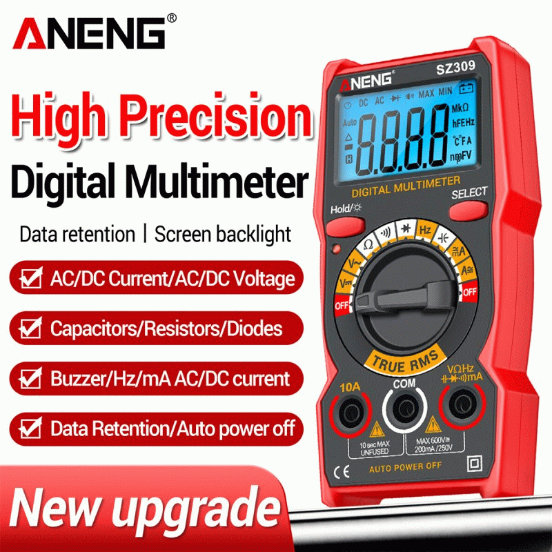 SZ309Pro - ANENG SZ309 SZ309pro Digital Multimeter AC DC Voltage Current Tester 600V 10A Resistance