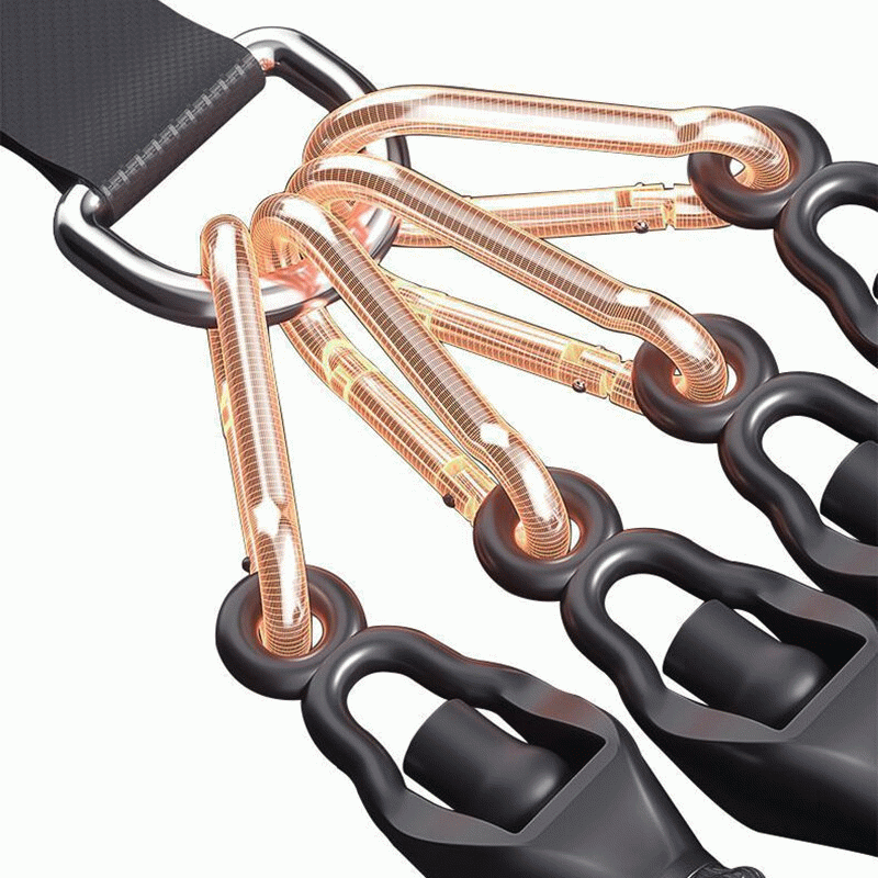 Black - 100 Pounds High Density Resistance Bands with 4 Tension Ropes Environmentally Friendly No Sl