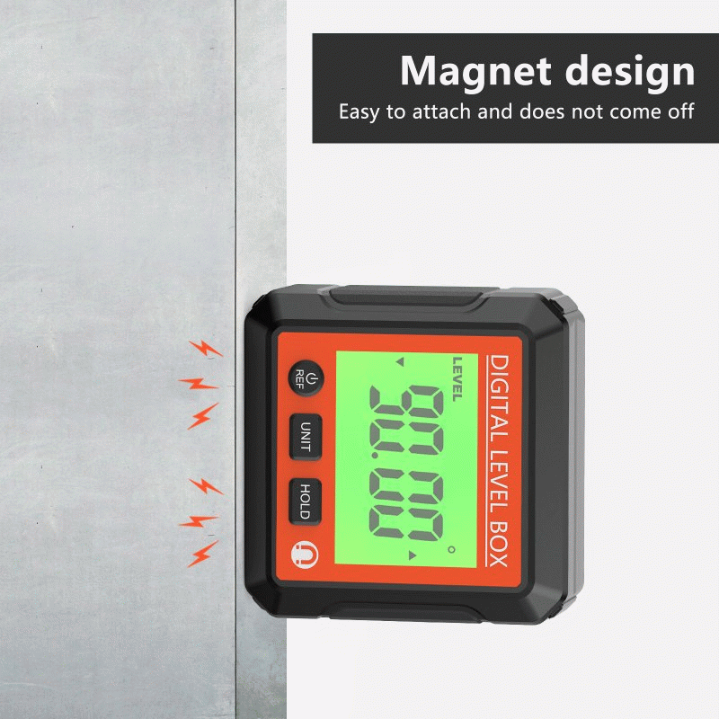 Red - 360 Digital Level Angle Gauge Mini Measuring Protractor Inclinometer with Electronic Magnetic