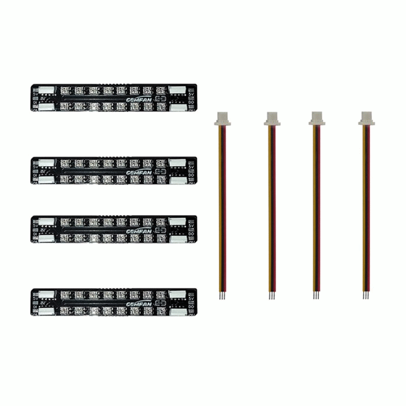 LED 20 - 4PCS GEMFAN LED 08 / LED 20 5V Programmable Arm LED Strip Light / CU Controller Module 2-6S