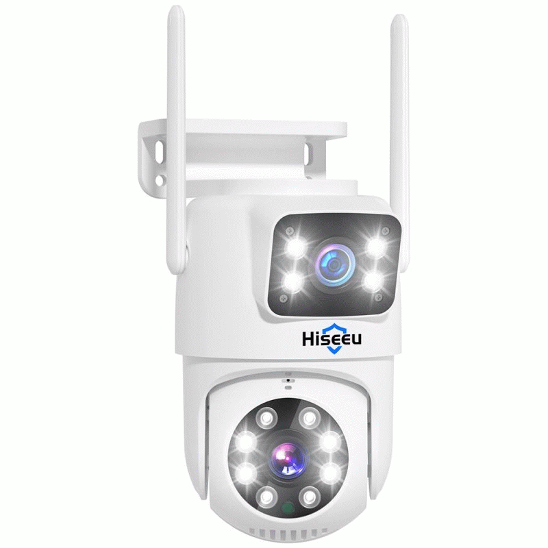 Hiseeu 2 Pack 6MP WIFI IP Camera Wireless Security Camera 5G 2.4G WiFi Dual Lens PTZ Outdoor Motion