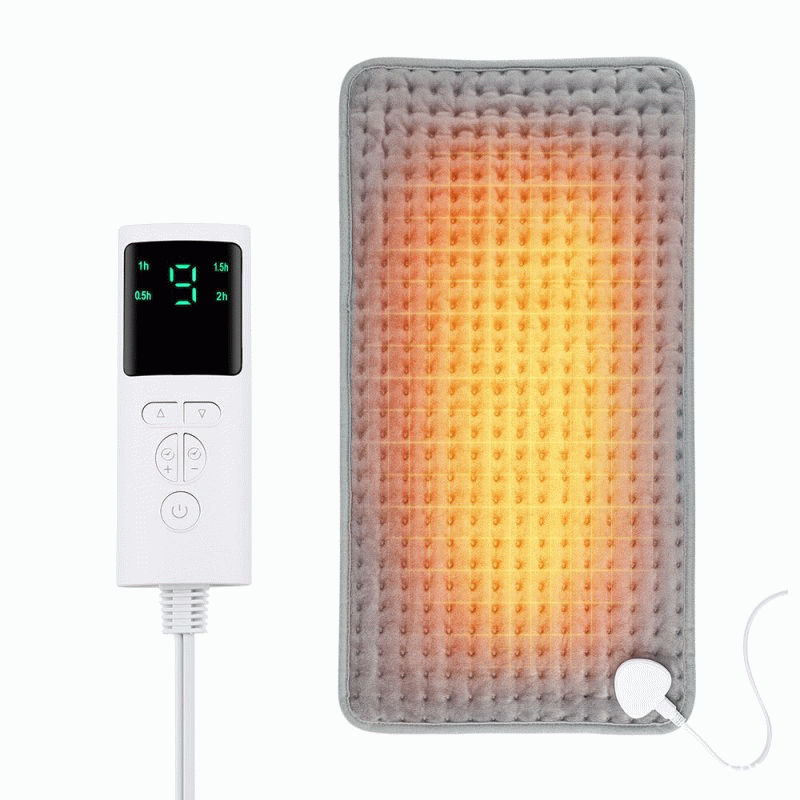 EU Plug - 30x60cm Electric Heating Blanket 9-Level Temperature Adjustment 4-Level Timed Multifunctio