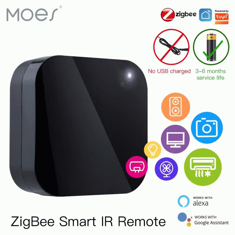 MOES Tuya ZigBe Smart IR Remote Control Universal Infrared Remote Controller for Smart Home Works wi