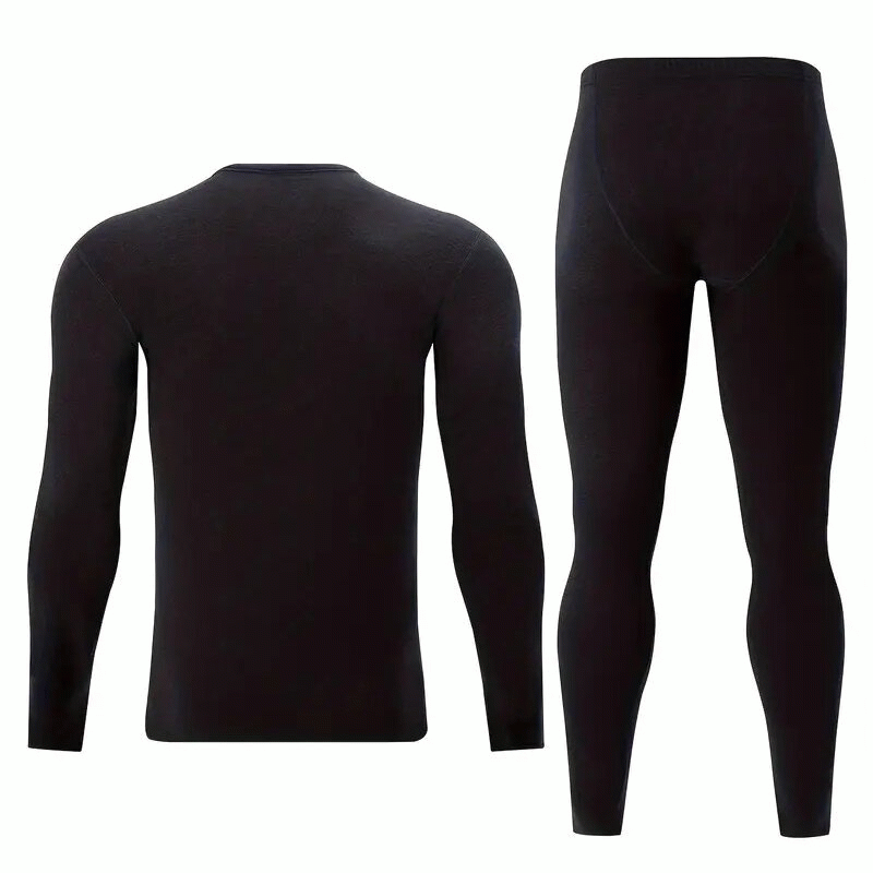 M - TENGOO 2 Pcs Men's Warm Compression Base Layer, Thermal Underwear Set, Long Johns Set, Moisture