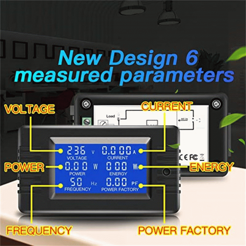 100A - AC 100A Digital Multimeter Voltage Amperage Power Energy Monitor 80-260V LCD Display Split Co