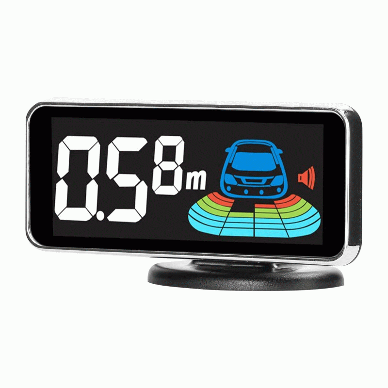 Black - Front & Rear Car Reversing Radar System Lcd Display Parking Sensor With 8 Head Probe Distanc