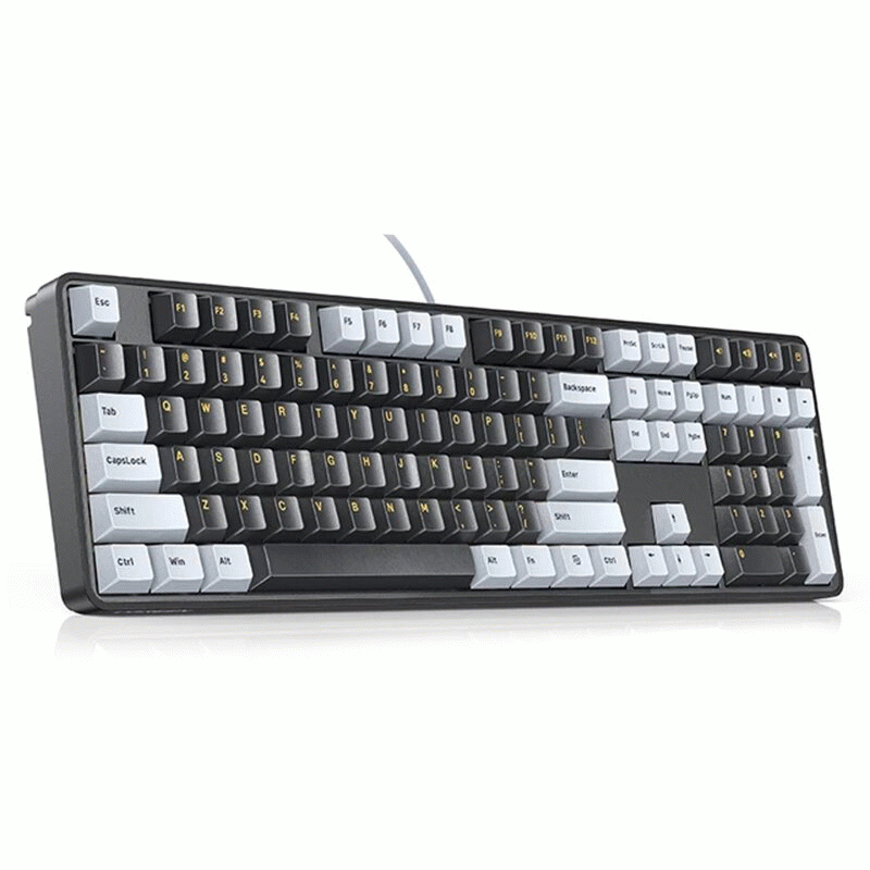 Black - UGREEN KU103 108-Keys Wired Mechanical Gaming Keyboard Silence Structure PBT Keycaps Red Swi
