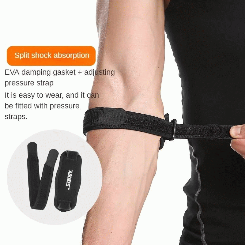 Black - AOLIKES 1PCS Adjustable Basketball Tennis Golf Elbow Support Golfer's Strap Elbow Hand Prote