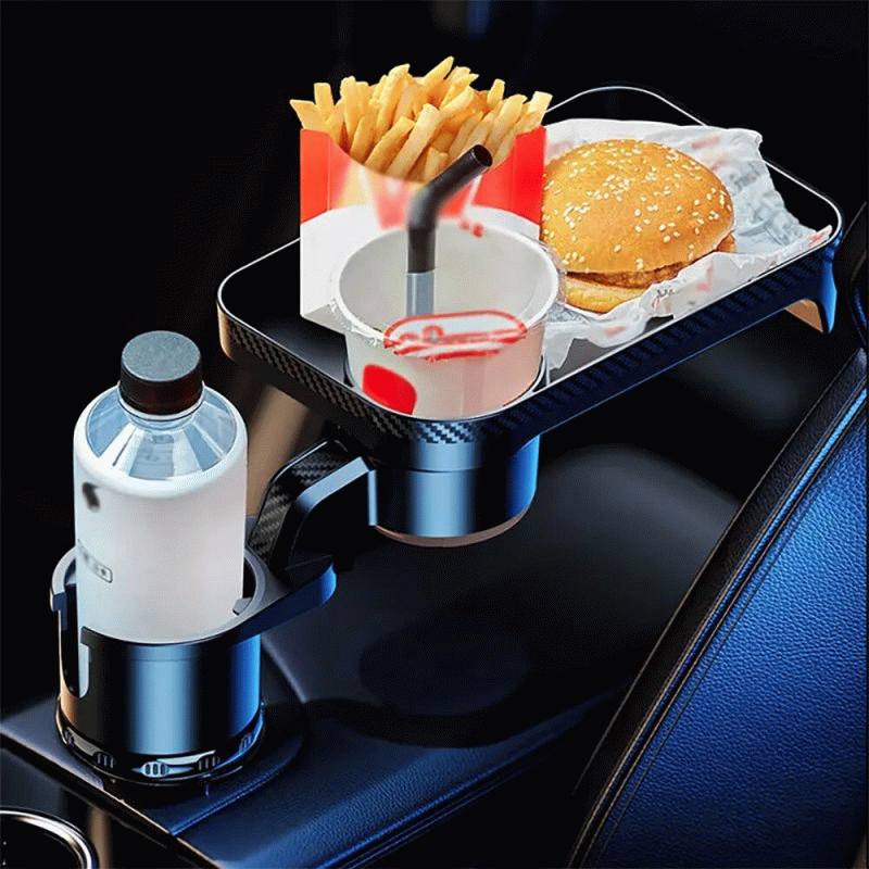 L - 360 Adjustable Car Cup Holder Extender Multi-Function Drink Holder with Food Table Snack Base Tr