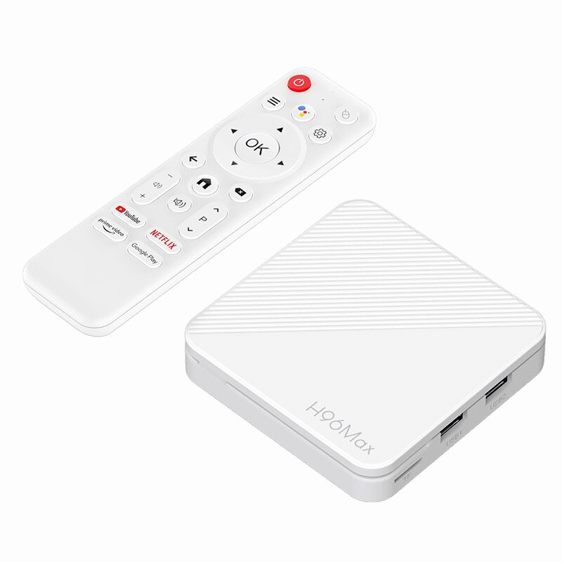 US Plug - H96Max H313 2+16G 4K UHD Android 14.0 TV Box Quad-core Support WiFi6 bluetooth Voice Remot
