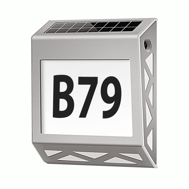 D - Solar Light Door Number Light Outdoor Digital Light Waterproof LED Indicator Light Home Entrance