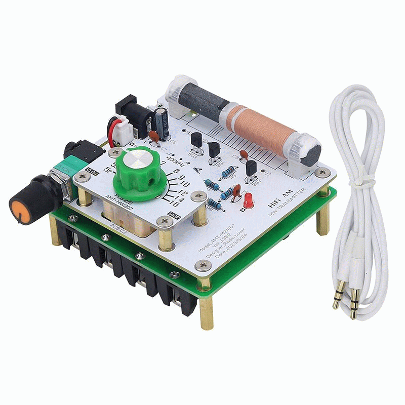 White - AMTMW207 Medium Wave Radio Transmitter High Fidelity AM Radio Transmitter DIY Circuit Board