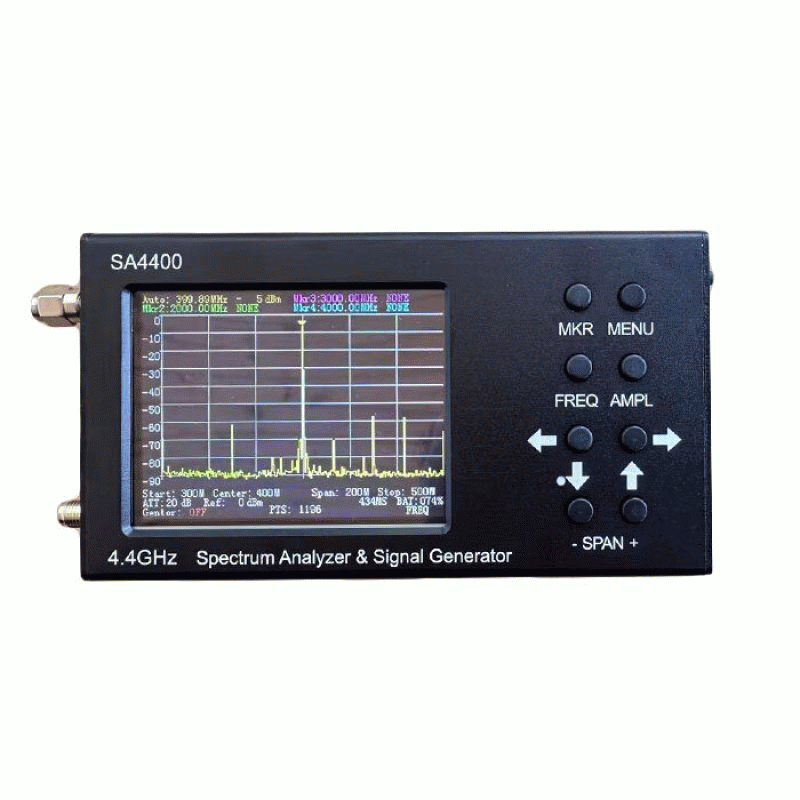 Black - 3.2-Inch Touch Screen Spectrum Analyzer 4.4G Signal Generator 45-4400 MHz Wide Frequency Ran