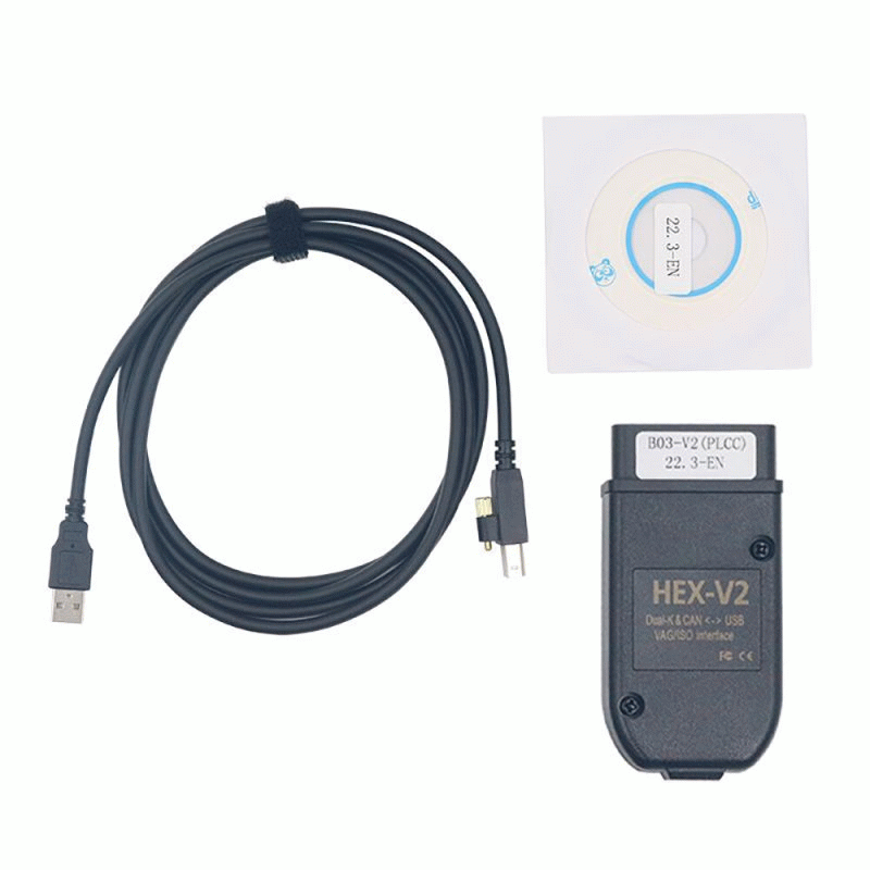 English / French - VCDS 24.7 Scanner Tool Cable OBD2 Diagnostic Multi-language HEX V2 Wesheu VCDS CO