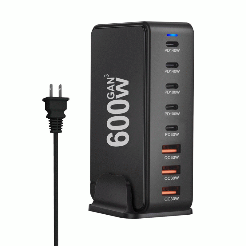 White & US Plug - [GaN Tech]Bakeey YMX-600W 600W 8-Port USB PD Charger 5USB-C+3USB-A QC PD3.1 Fast C