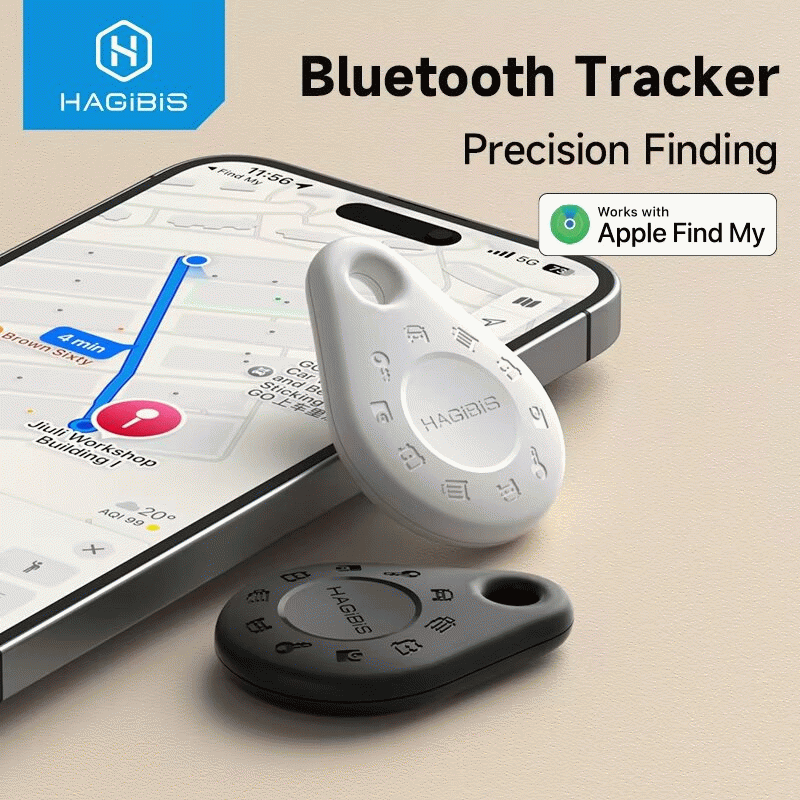 Black - Hagibis bluetooth Tracker Keys Finder for iOS Find My Item Locator GPS Tracker for iOS Phone