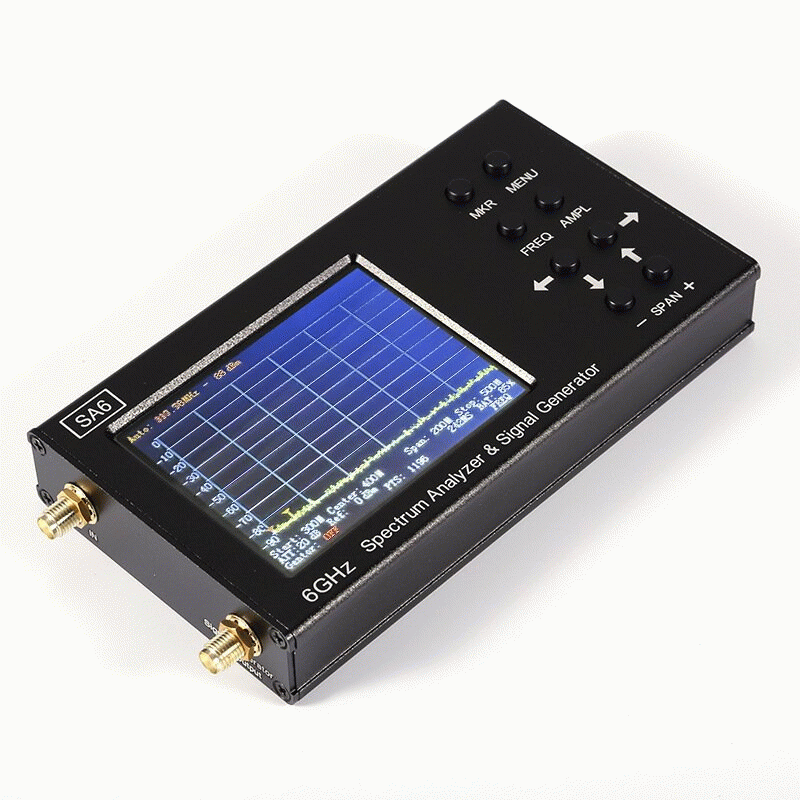 Black - AISANRAY SA6 Handheld Spectrum Analyzer 35-6200 MHz 6GHz 3.2 Inch Touch Screen High Dynamic