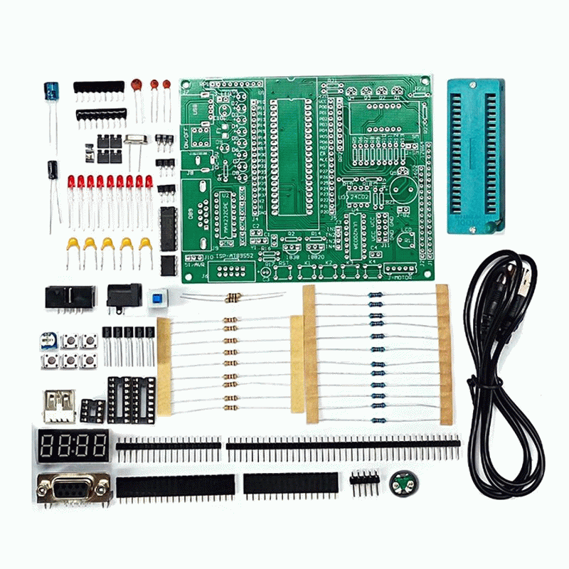 DIY Kit - DIY JZ-K3 C51 Microcontroller Development Kit MAX232 USB DC Port Self-Reset Protection Mul