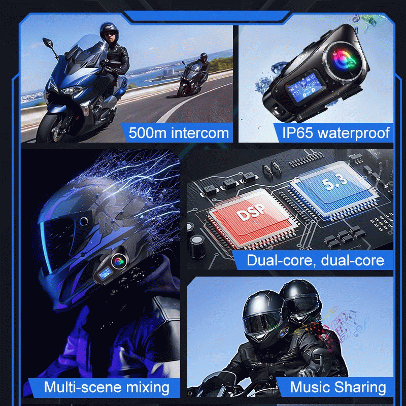 Soft Microphone - Coralme Q58MAX Motorcycle Helmet Mixing Intercom Helmet Bluetooth Headset with 300
