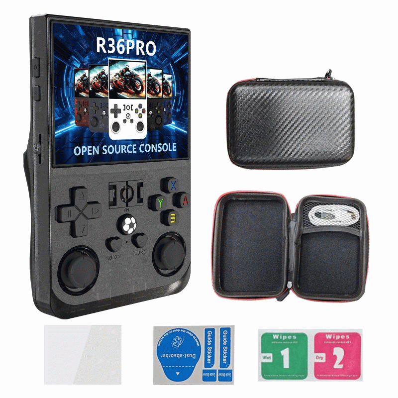 Red - R36PRO 128GB 3.5-inch IPS Screen Handheld Game Console with Dual Hall Joystick Built-in 21000