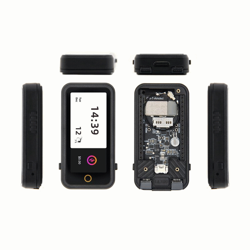 Black - LILYGO T-Display-S3 AMOLED Plus ESP32-S3-R8 Dual-Core IoT Development Board with 1.91 Inch D