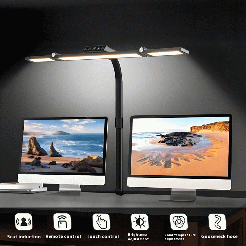 EU Plug - 24W LED Foldable Desk Lamp Adjustable Brightness & Color Temperature With Flexible Goosene