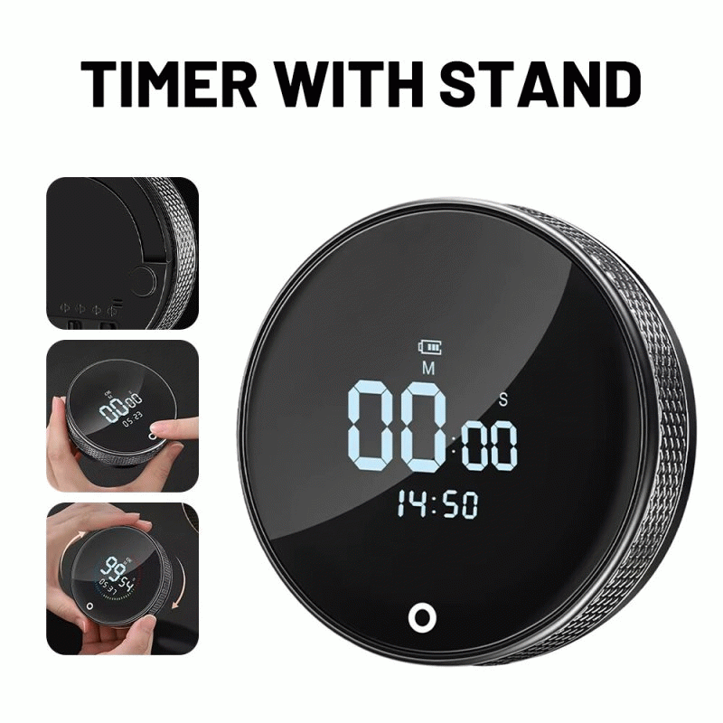 Type A - Magnetic LED Digital Timer Stopwatch Alarm Countdown Timer Rotating Volume Adjustment For K