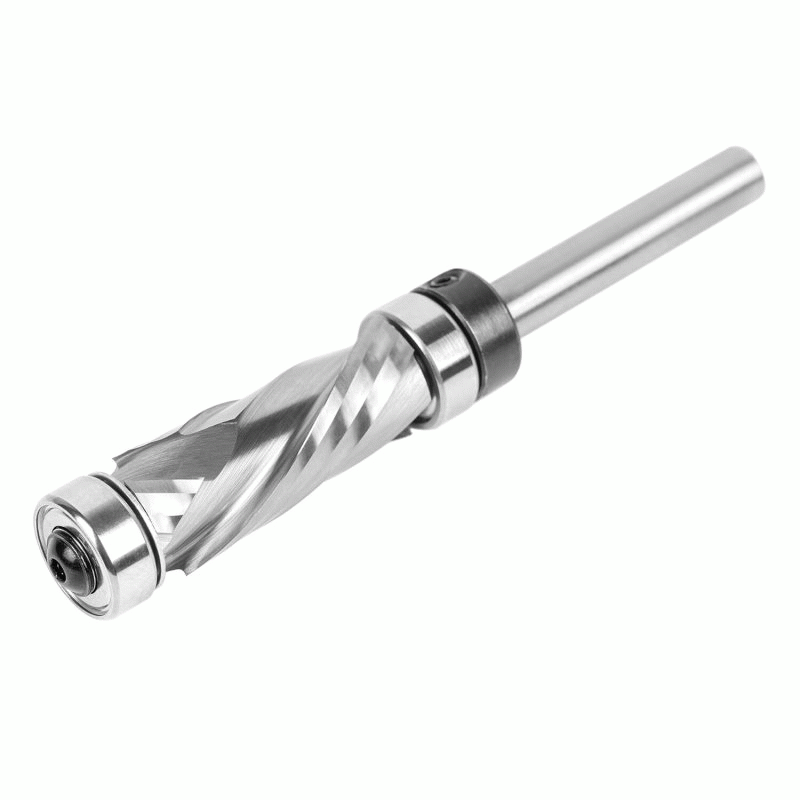 1 Inch - 1/4 Inch Shank Carbide Compression Flush Trim Router Bit with Top Bottom Bearing 1/2 Inch C