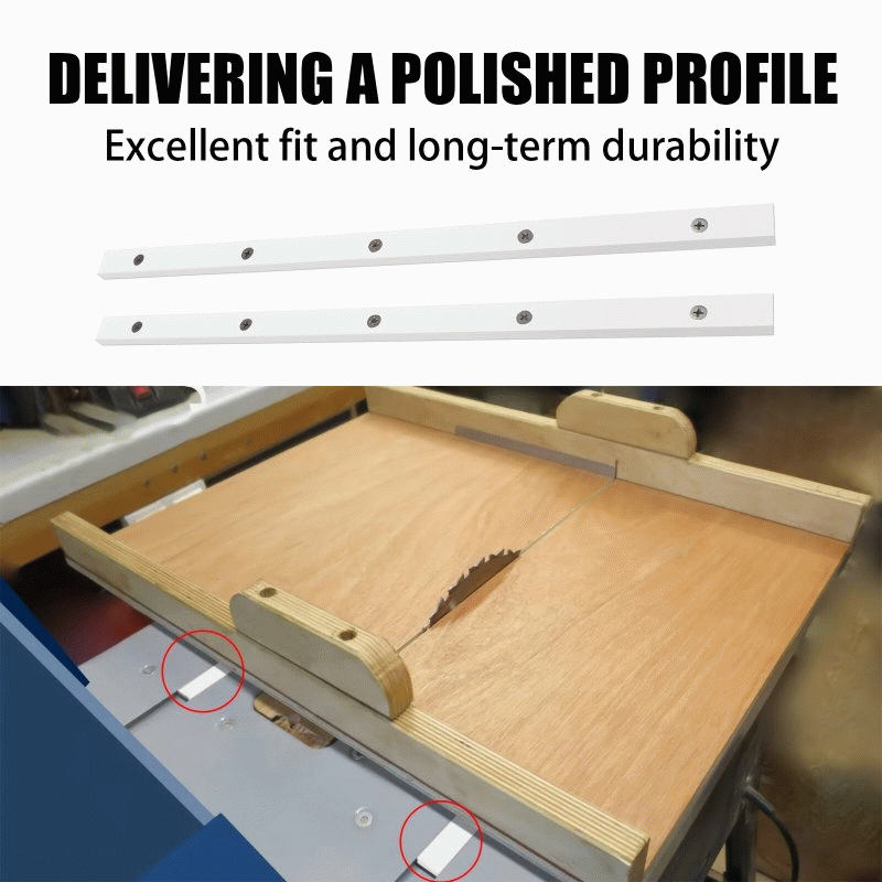 White - 2PCS Table Saw Crosscut Sled Miter Bars with Pre-drilled Holes 3/4" x 3/8" x 17" Precise Woo