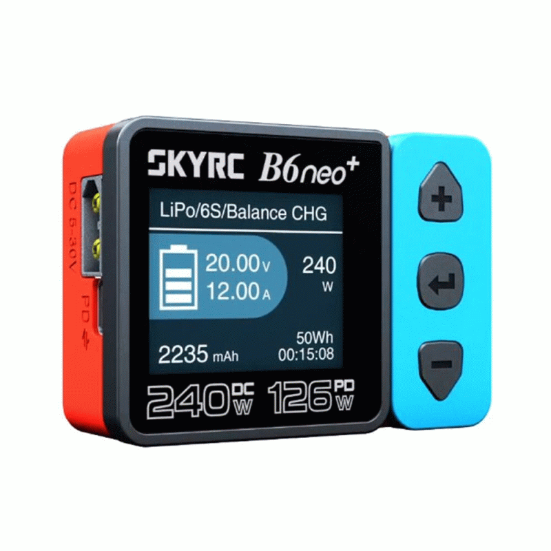 Blue - SkyRC B6neo+ DC 240W 10A PD 126W Multi-function Smart Charger for RC Aircraft Charge 1-6cells