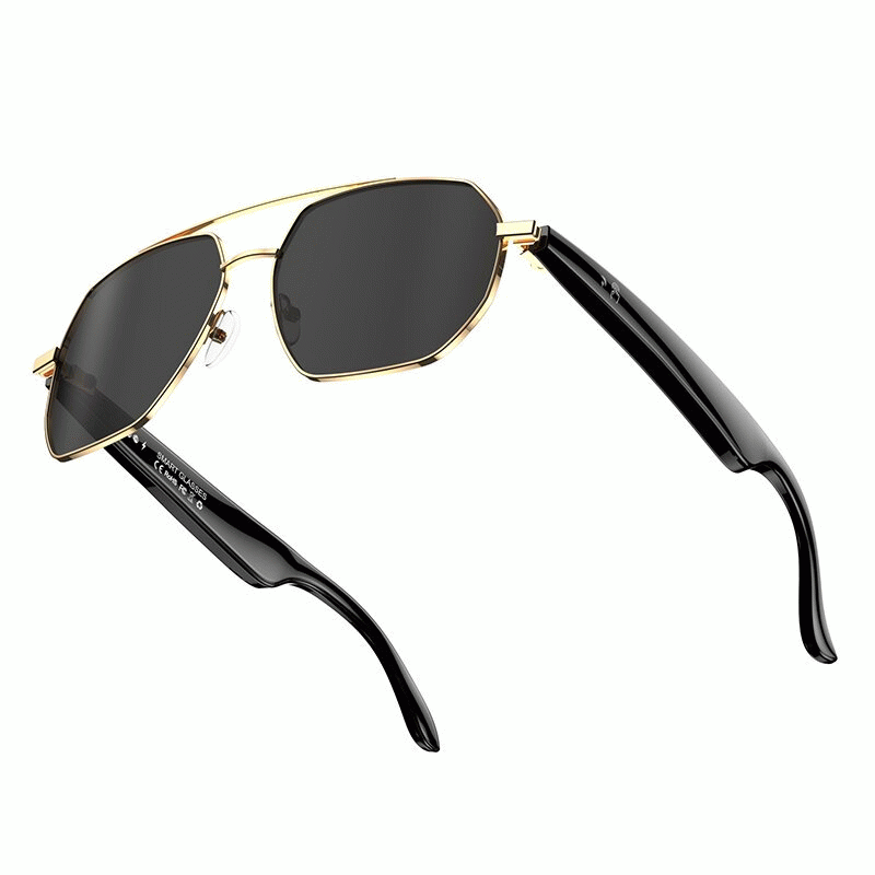 Black - W100C bluetooth AI Translator Smart Glasses Real-Time 163 Languages Translation IP67 Waterpr